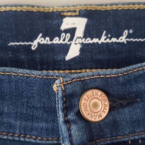 7 For All Mankind High Waist Josefina Boyfriend JeanDistressed Indigo Womens 28 - Picture 2 of 9